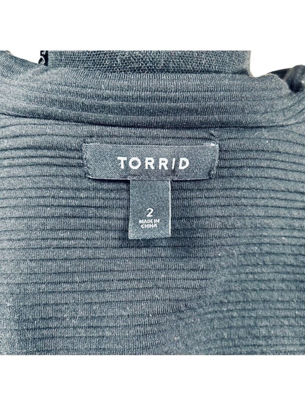 Torrid Black Ponte Knit Crop Military Jacket Size 2 - Picture 5 of 11